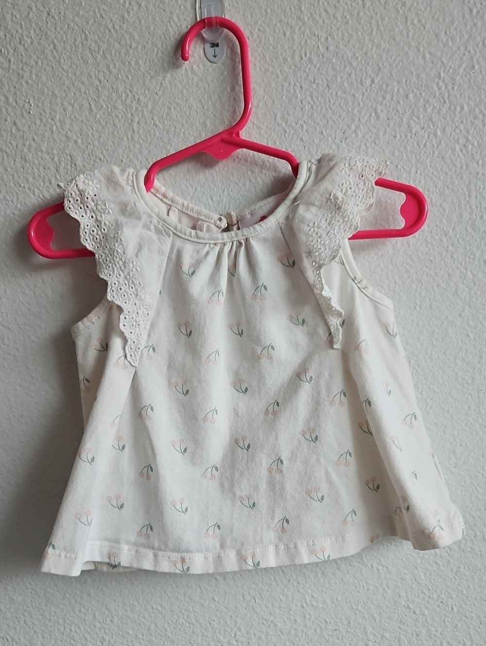 Tommy Bahama Baby Girls White Floral Eyelet Sleeveless Tank Top 12 Months Cherry